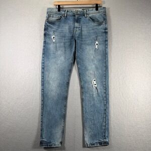 Jeanius Akadamiks Mens Distressed Denim Jeans Size 32x30 Relaxed Fit Casual